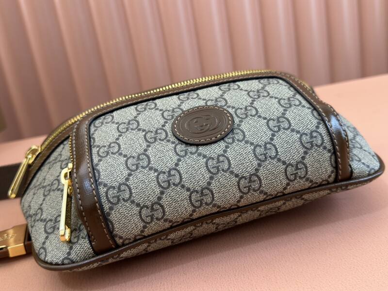 Gucci GG Supreme Beige Ebony with Brown crossbody — AAA Quality Replica