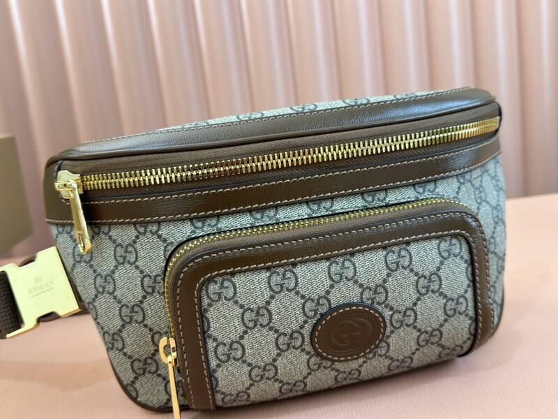 Gucci GG Supreme Beige Ebony with Brown crossbody — AAA Quality Replica