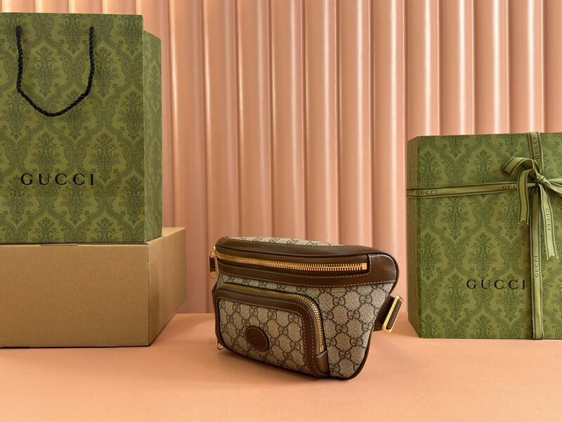Gucci GG Supreme Beige Ebony with Brown crossbody — AAA Quality Replica