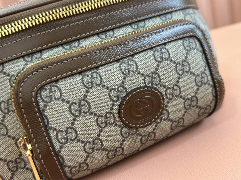Gucci GG Supreme Beige Ebony with Brown crossbody — AAA Quality Replica