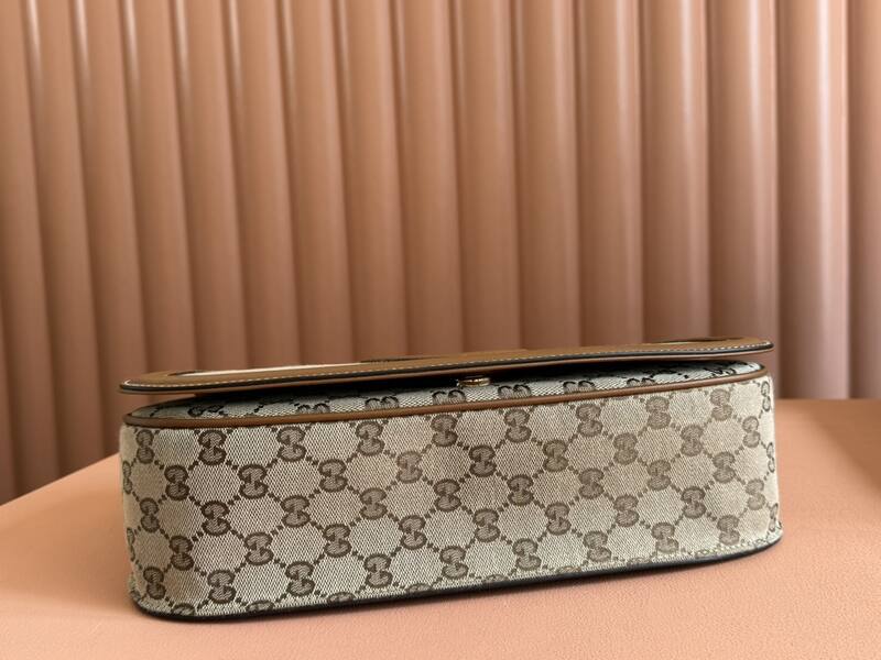 Gucci Blondie GG canvas with brown leather trim crossbody — Premium Replica