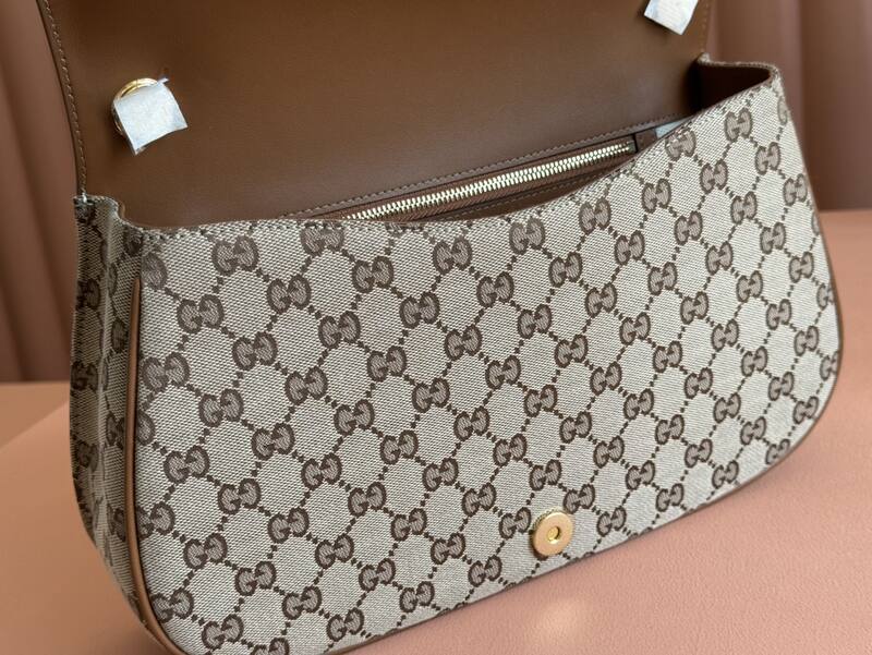 Gucci Blondie GG canvas with brown leather trim crossbody — Premium Replica
