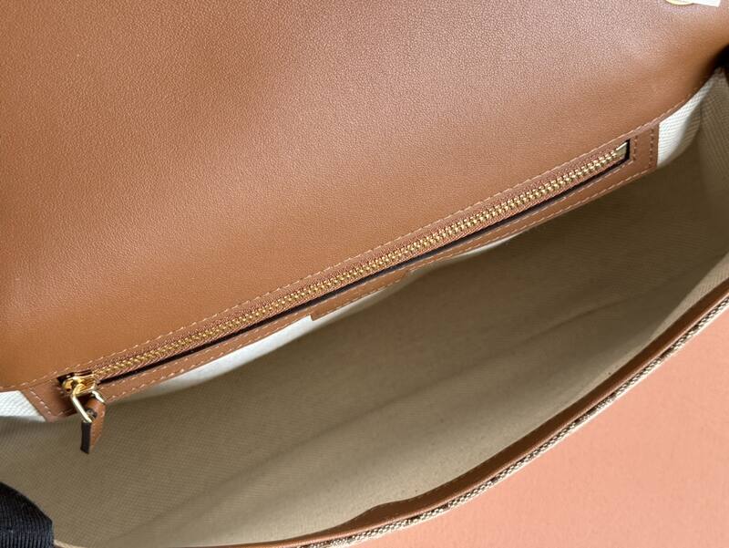 Gucci Blondie GG canvas with brown leather trim crossbody — Premium Replica