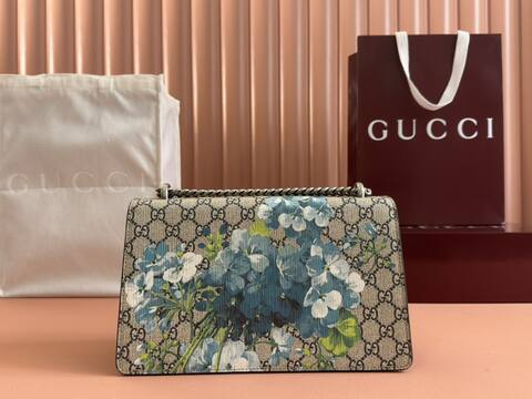 Gucci Dionysus 400249 GG Supreme Monogram with blue floral print 28 18 9cm shoulder 1 1 Replica
