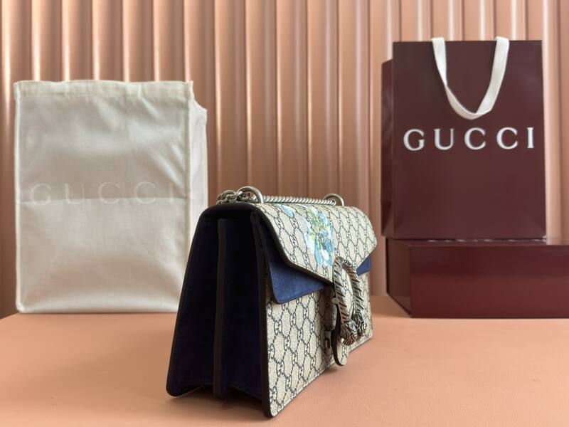 Gucci Dionysus 400249 GG Supreme Monogram with blue floral print 28 18 shoulder — 1:1 Replica
