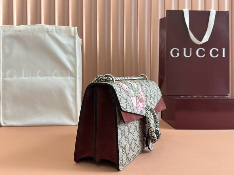 Gucci Dionysus GG Supreme floral beige ebony with burgundy 28x18x9cm shoulder — Top Quality Replica