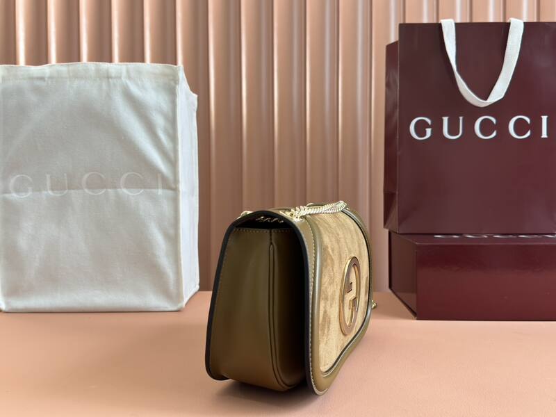 Gucci Blondie Brown suede and leather shoulder — Top Quality Replica