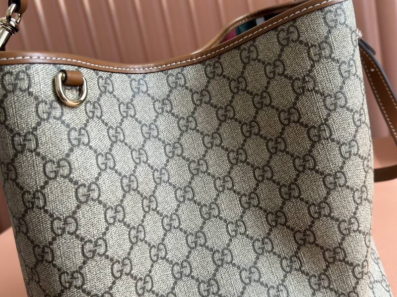 Gucci GG Emblem Beige GG canvas with brown leather crossbody — Top Quality Replica