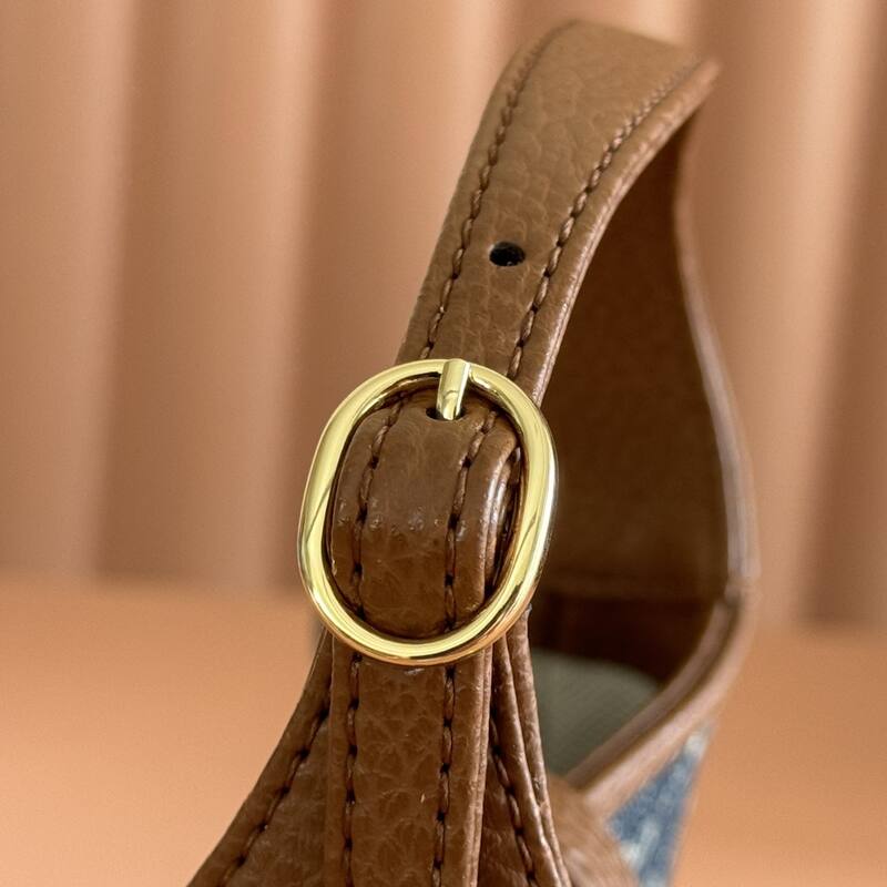 Gucci Jackie 1961 Blue GG denim and brown leather mini shoulder — AAA Quality Replica