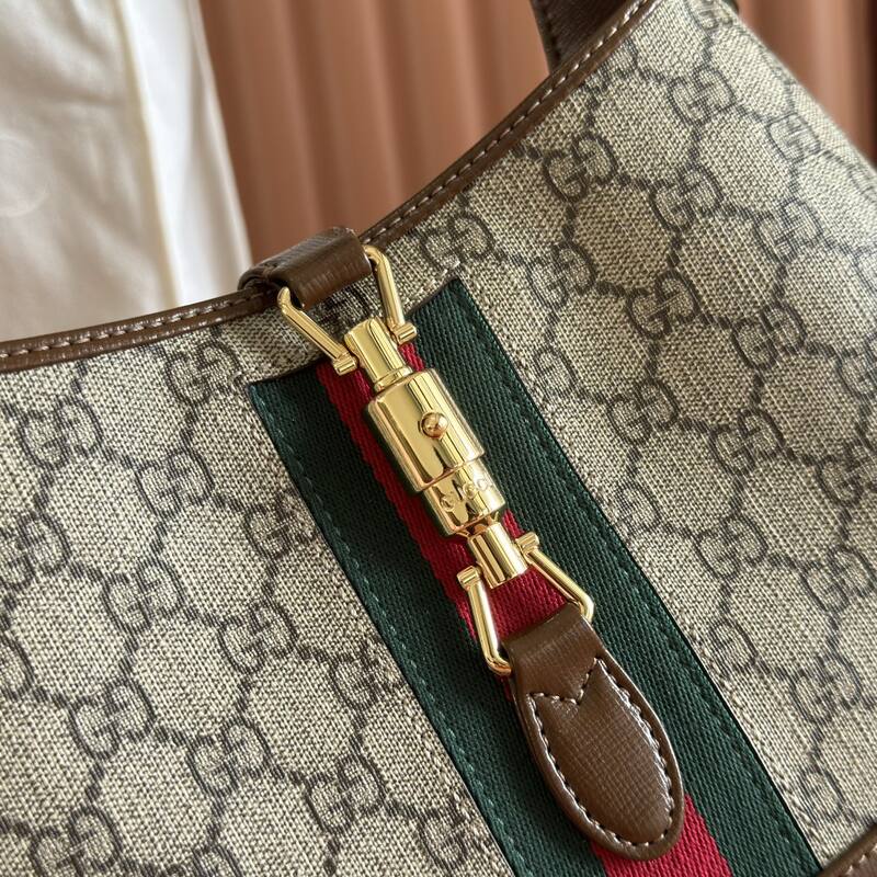 Gucci Jackie 1955 GG Supreme beige with brown leather shoulder — AAA Quality Replica
