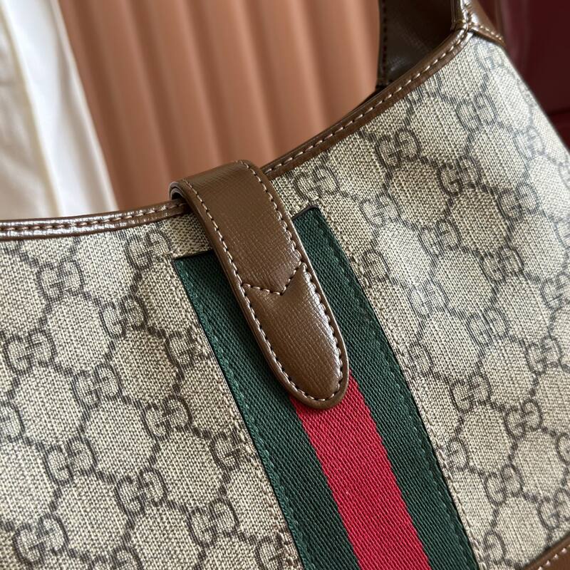 Gucci Jackie 1955 GG Supreme beige with brown leather shoulder — AAA Quality Replica