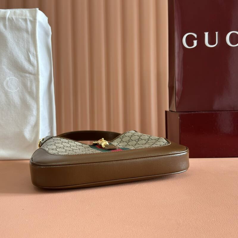 Gucci Jackie 1955 GG Supreme beige with brown leather shoulder — AAA Quality Replica
