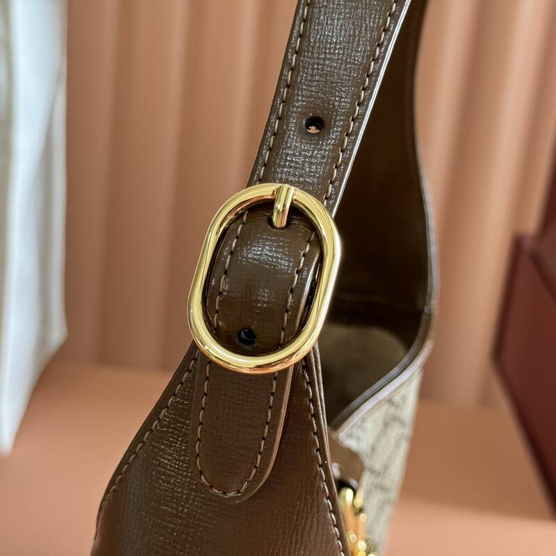 Gucci Jackie 1955 GG Supreme beige with brown leather shoulder — AAA Quality Replica