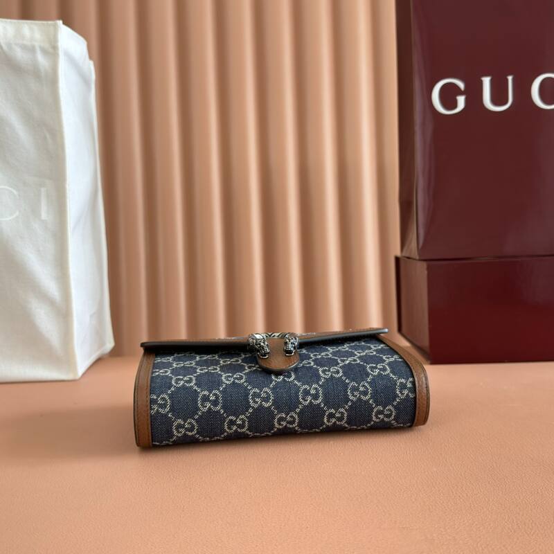 Gucci Dionysus Blue GG Supreme canvas with brown leather trim 20x13 shoulder — AAA Quality Replica