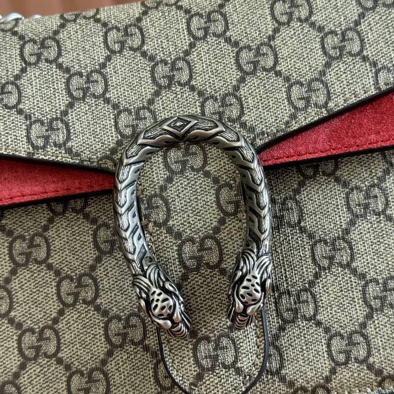 Gucci Dionysus 421970 GG Supreme with red suede 20 15 5 crossbody — 1:1 Replica
