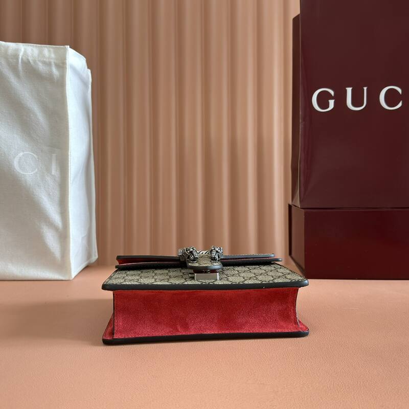 Gucci Dionysus 421970 GG Supreme with red suede 20 15 5 crossbody — 1:1 Replica