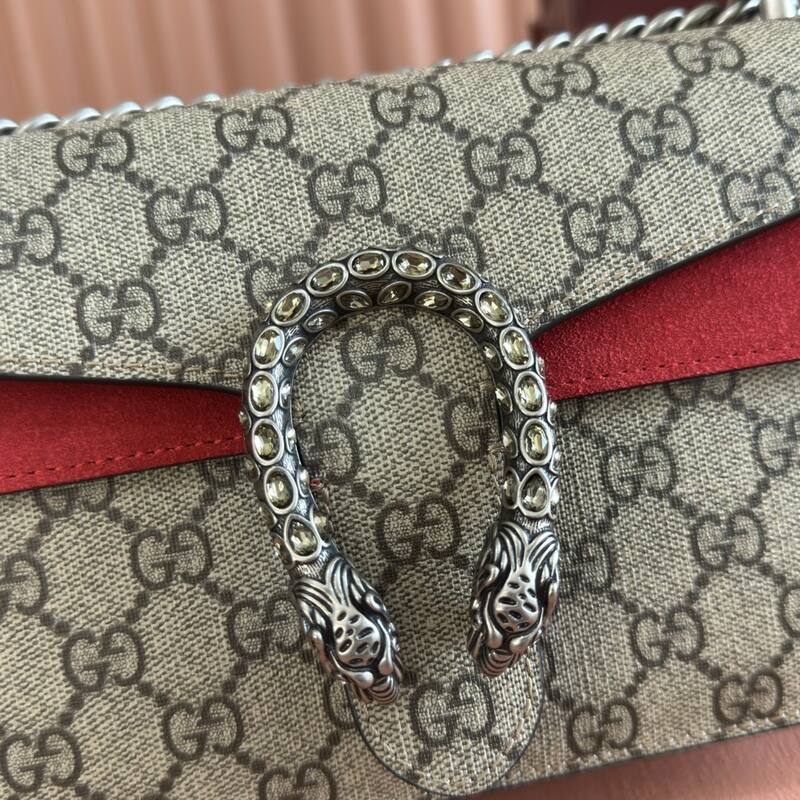 Gucci Dionysus GG Supreme Beige Ebony with Red shoulder — 1:1 Replica