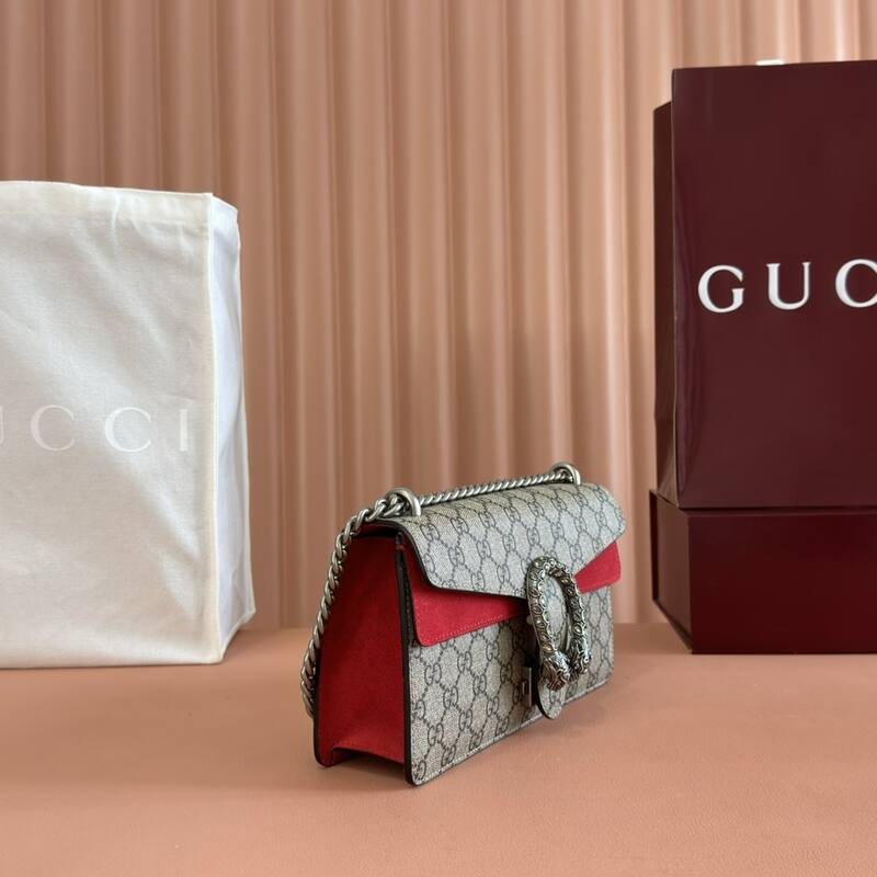 Gucci Dionysus GG Supreme Beige Ebony with Red shoulder — 1:1 Replica