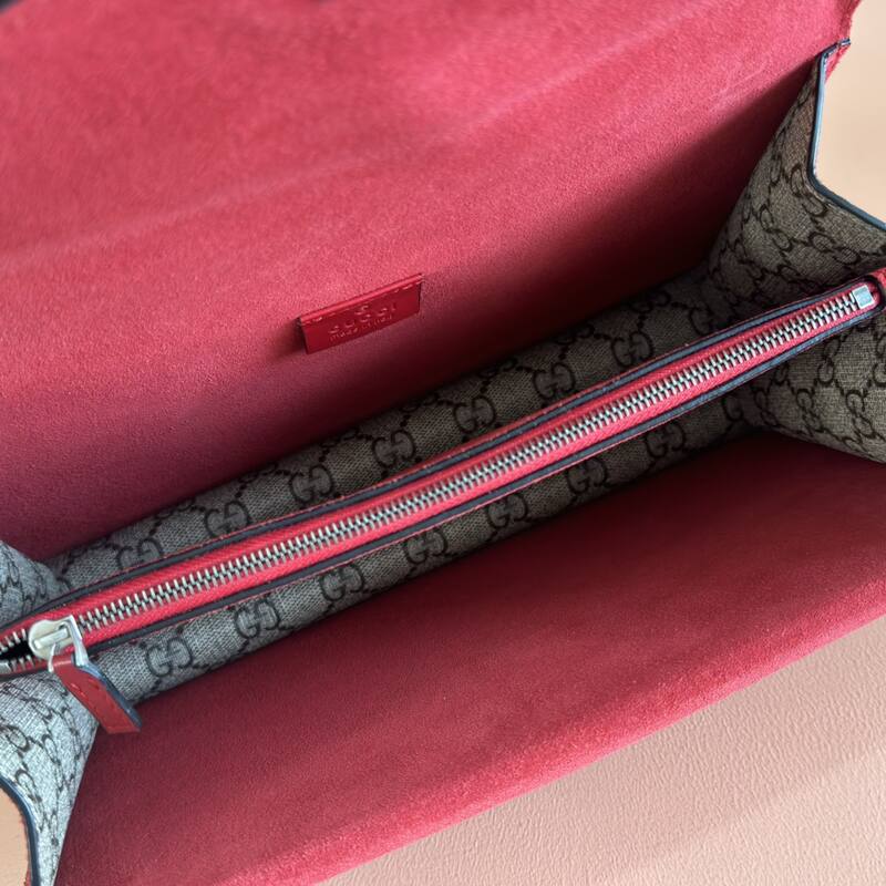 Gucci Dionysus Beige GG Supreme canvas with red suede 28x18x9cm shoulder — Premium Replica