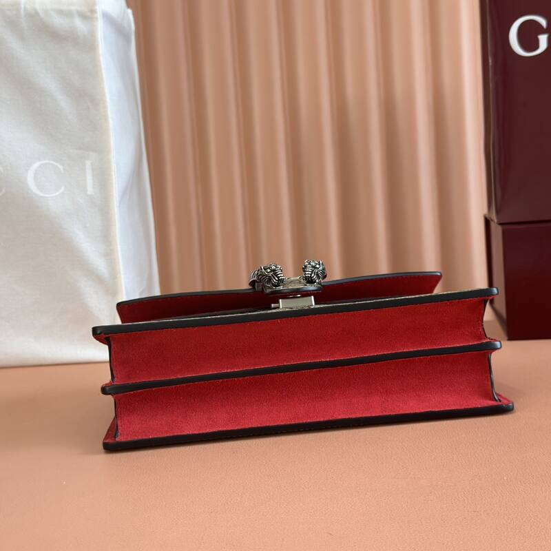 Gucci Dionysus Beige GG Supreme canvas with red suede 28x18x9cm shoulder — Premium Replica