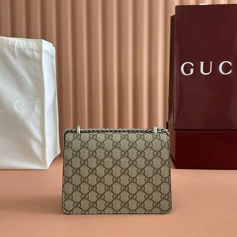 Gucci Dionysus Beige Ebony GG Supreme with black suede trim 20x15 5x5cm shoulder 1 1 Replica