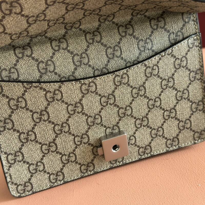 Gucci Dionysus Beige Ebony GG Supreme with black suede trim 20x15 shoulder — 1:1 Replica