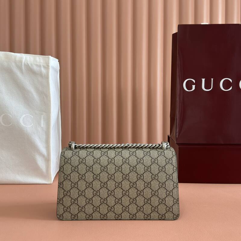 Gucci Dionysus GG Supreme beige ebony with black leather shoulder — Premium Replica
