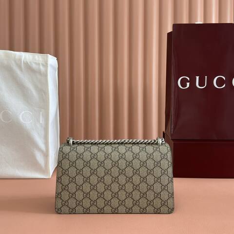 Gucci Dionysus GG Supreme beige ebony with black leather shoulder Premium Replica
