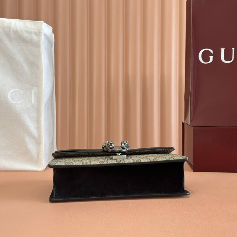 Gucci Dionysus GG Supreme beige ebony with black leather shoulder — Premium Replica