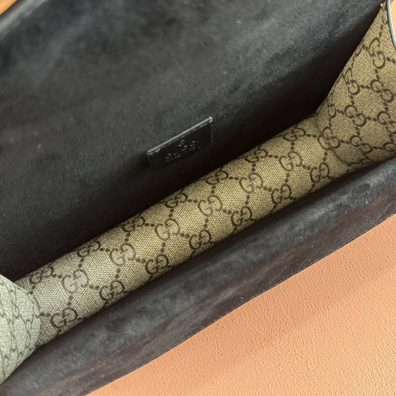 Gucci Dionysus GG Supreme beige ebony with black leather shoulder — Premium Replica