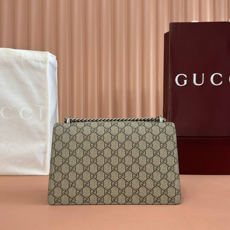 Gucci Dionysus GG Supreme beige ebony with black trim 28 18 shoulder — Premium Replica