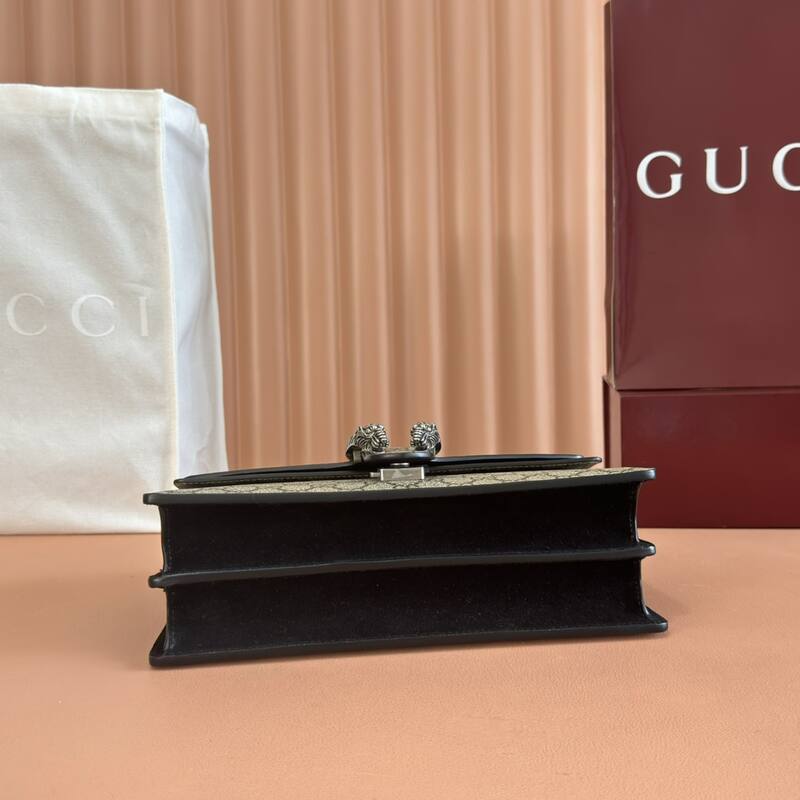 Gucci Dionysus GG Supreme beige ebony with black trim 28 18 shoulder — Premium Replica