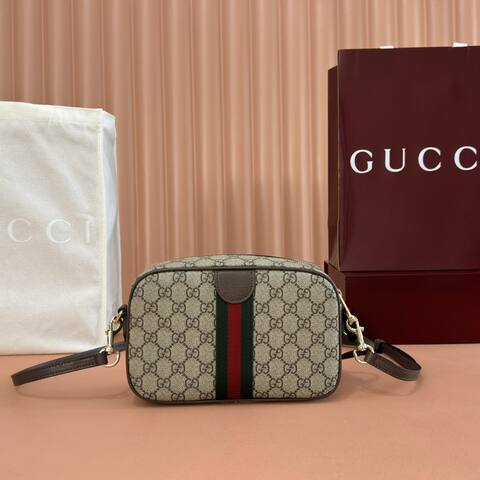 Gucci Ophidia Beige Ebony GG Supreme crossbody Top Quality Replica