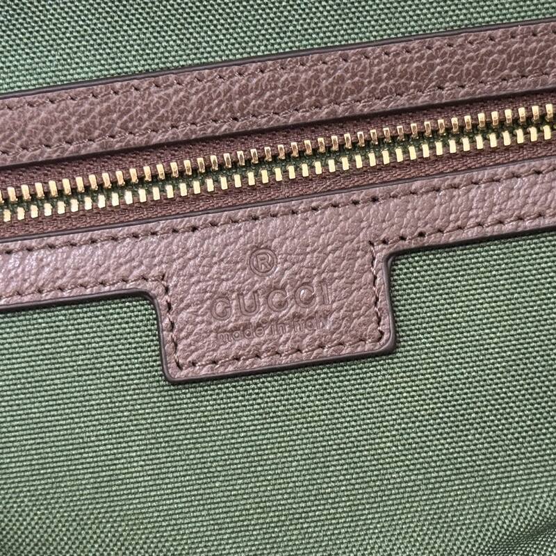 Gucci Ophidia GG Supreme beige ebony with brown leather and green-red-green stripe tote — Premium Replica