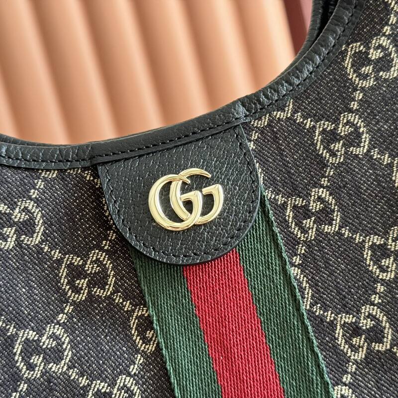 Gucci Giglio GG Supreme brown with green-red-green stripe tote — 1:1 Replica