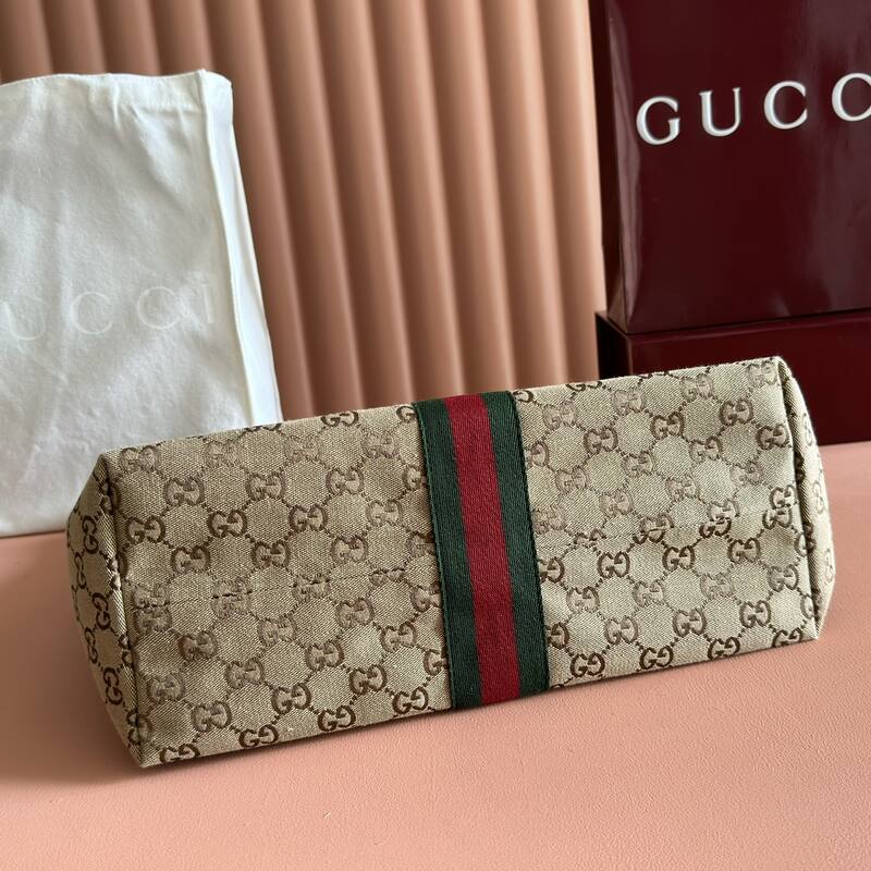 Gucci Giglio Beige GG canvas with Web stripe tote — 1:1 Replica