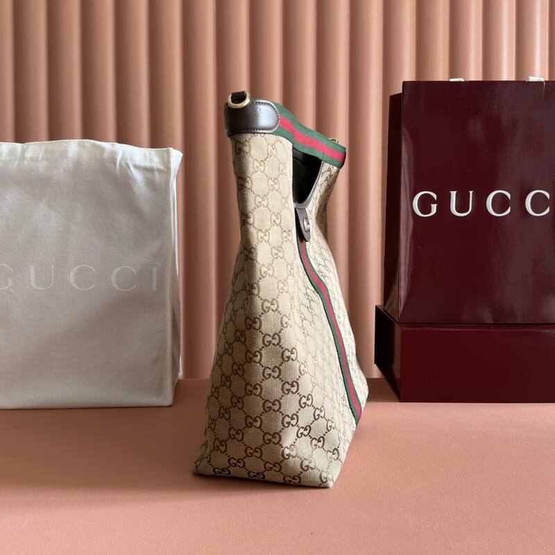 Gucci Giglio Beige GG canvas with Web stripe tote — 1:1 Replica