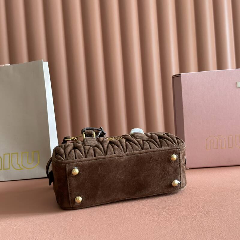 Miu Miu Arcadie Brown Matelasse Suede crossbody bag — Premium Replica
