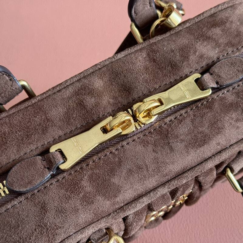 Miu Miu Arcadie Brown Matelasse Suede crossbody bag — Premium Replica