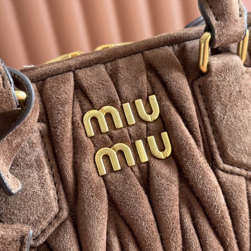 Miu Miu Arcadie Brown Matelasse Suede crossbody bag — Premium Replica
