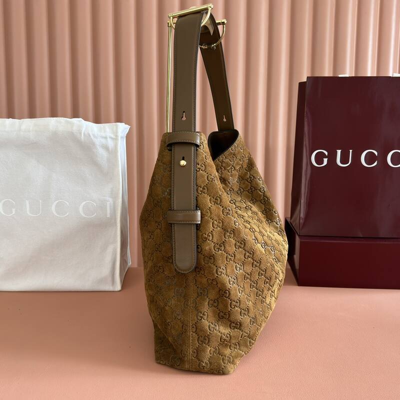 Gucci Beatrix Brown GG suede shoulder — 1:1 Replica