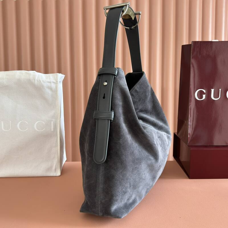 Gucci Beatrix Dark grey suede shoulder — Premium Replica
