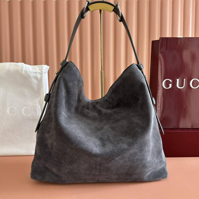 Gucci Beatrix Dark grey suede shoulder — Premium Replica