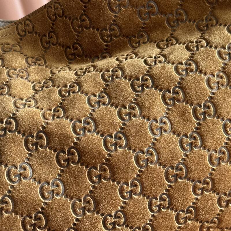 Gucci Beatrix Brown suede GG embossed shoulder — AAA Quality Replica