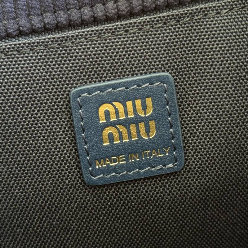 Miu Miu Navy blue corduroy 22x18x11cm backpack — AAA Quality Replica