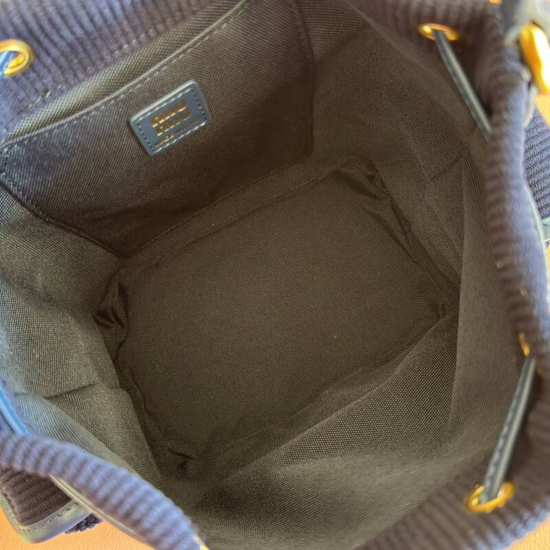 Miu Miu Navy blue corduroy 22x18x11cm backpack — AAA Quality Replica