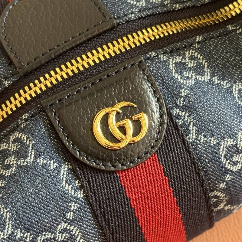 Gucci Blue denim GG with Web stripe shoulder — Premium Replica