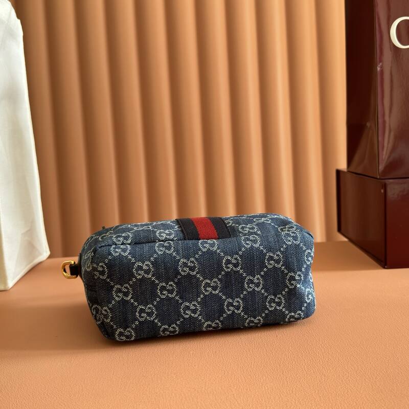 Gucci Blue denim GG with Web stripe shoulder — Premium Replica