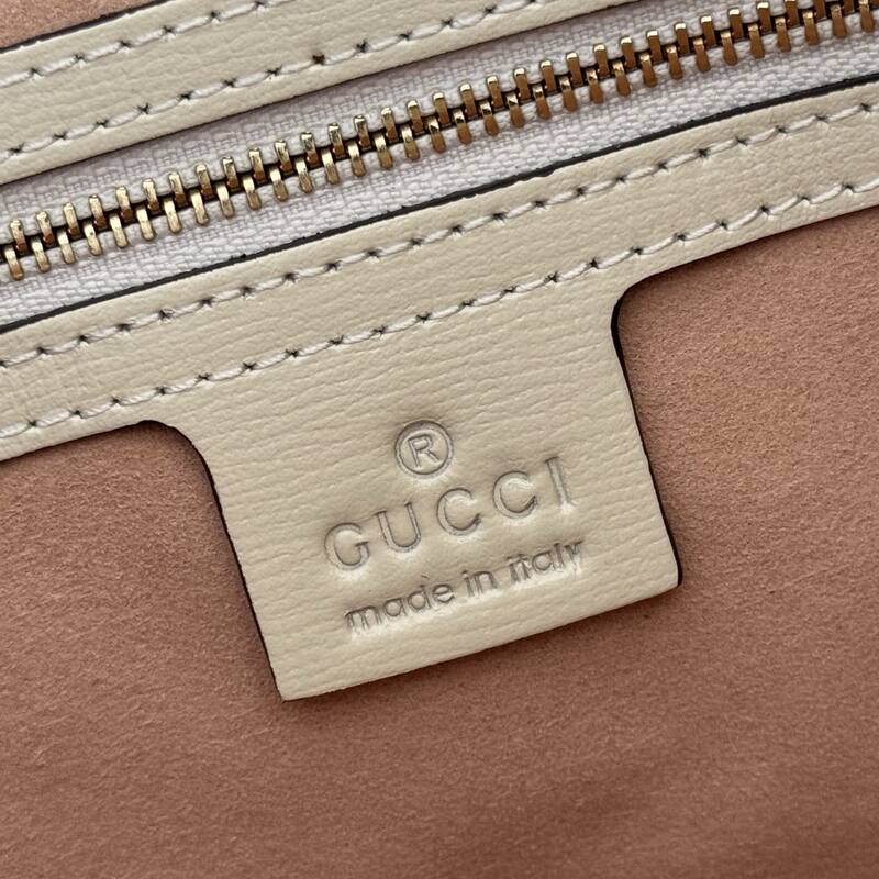 Gucci Jackie 1955 Beige Ebony GG Supreme with white leather trim shoulder — Premium Replica