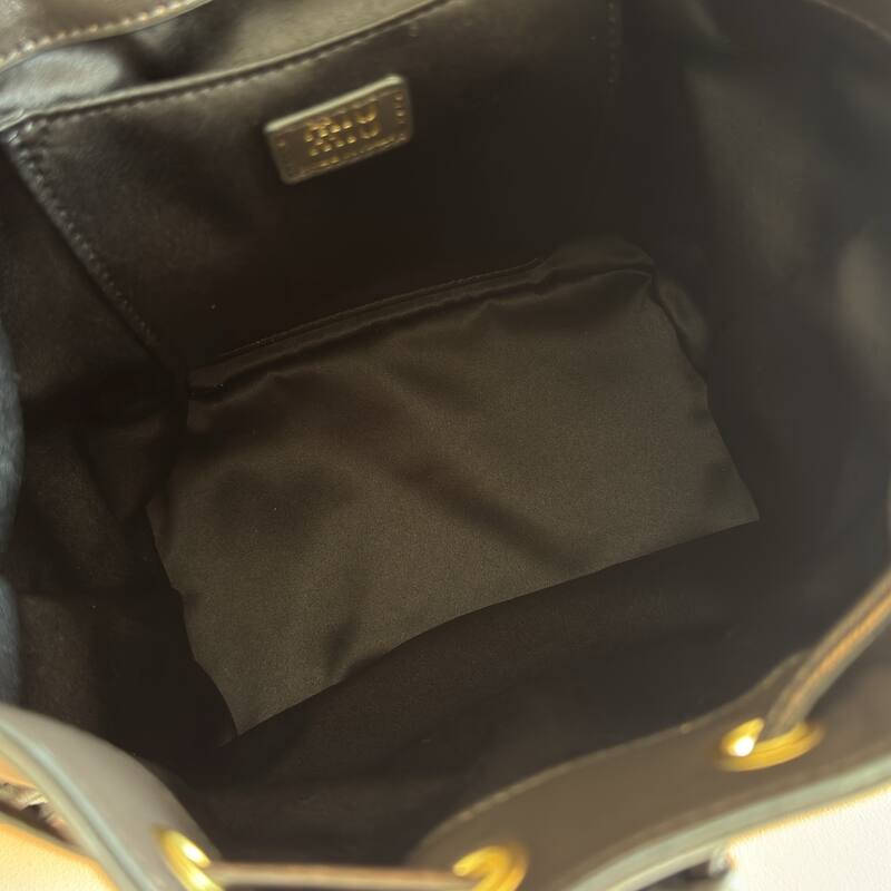 Miu Miu Vintage dark brown leather 22x18x11cm backpack — Top Quality Replica